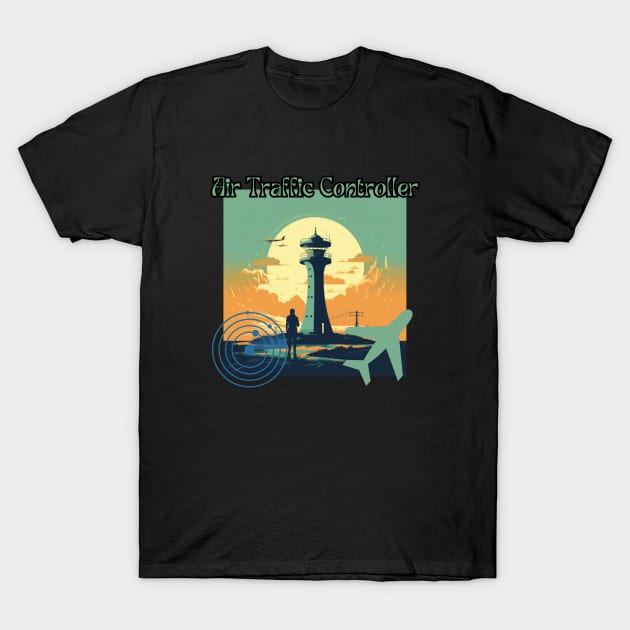 Air Traffic Controller, radar, airplane T-Shirt by Pattyld